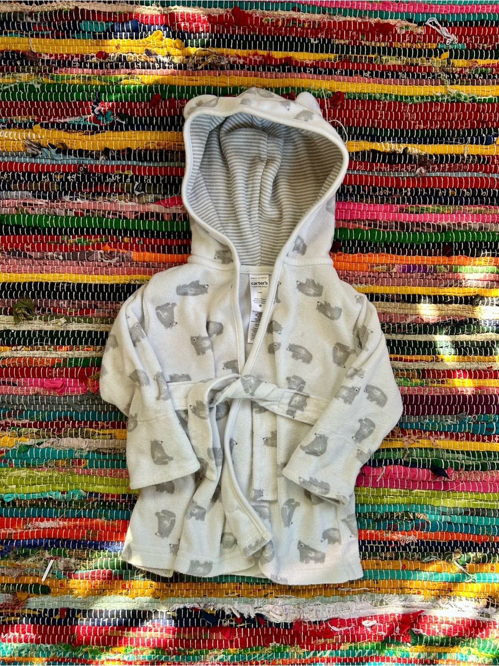 Carter’s Soft Baby Hooded Robe with Bear Print 0-9 MOS